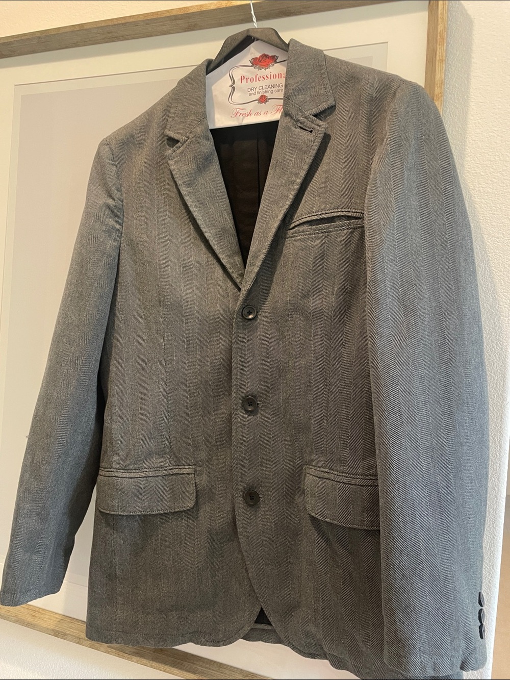 GAP Men's Gray Three-Button Blazer